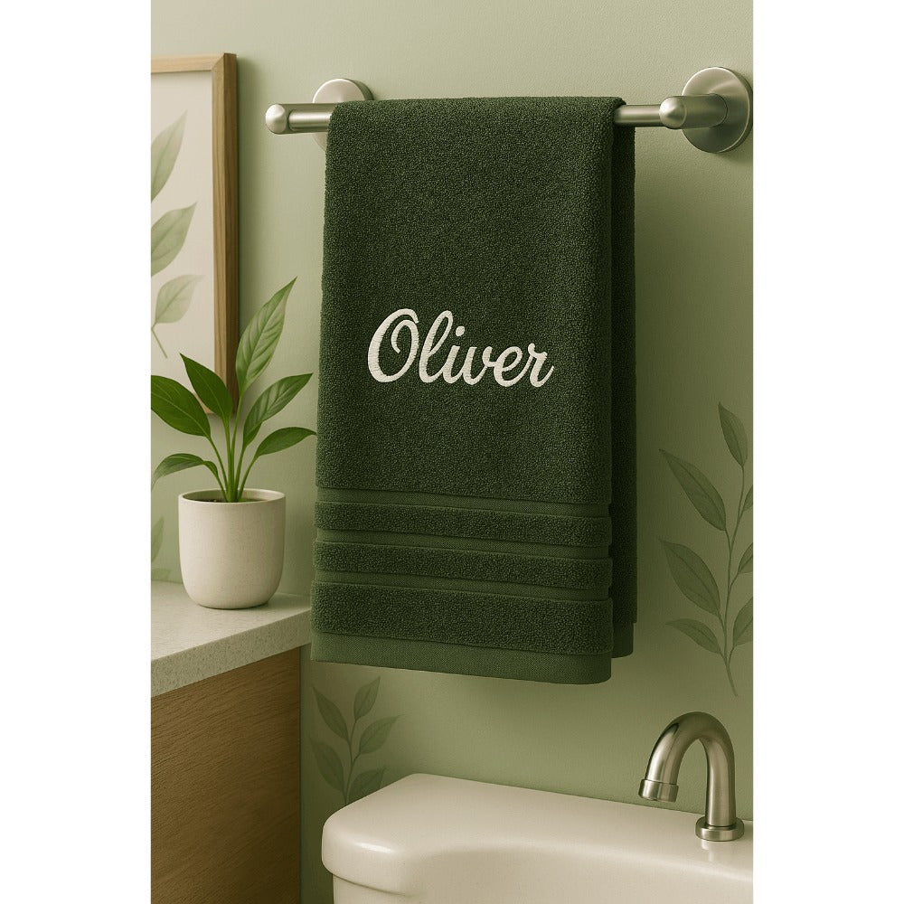 Toalla de baño personalizada con nombre, hermosamente bordado, toalla personalizada con nombre, toalla de baño