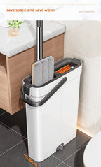 1 Juego, Set de Fregona y Cubo con 6 Paños, Herramienta de Limpieza para el Hogar, Adecuado para Sala de Estar, Dormitorio, Cocina, Baño, Inodoro, Set de Limpieza de Fregona y Cubo Comercial, ¡Aprovecha para la Limpieza de Navidad! ¡Regalos de Navidad, Re
