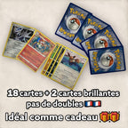 Pokémon 20 Cartas Oficiales en Francés Incluyendo - 2 Shiny - Sin Pokémon Duplicados, Cartas para Niños