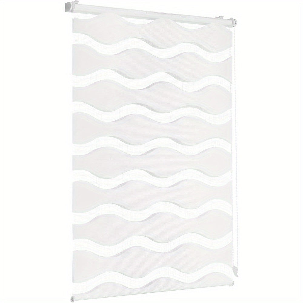 Persiana enrollable Sekey sin taladro, altura ajustable infinitamente con transparencia y blackout, para ventanas de 45-90cm, blanco/blanco.