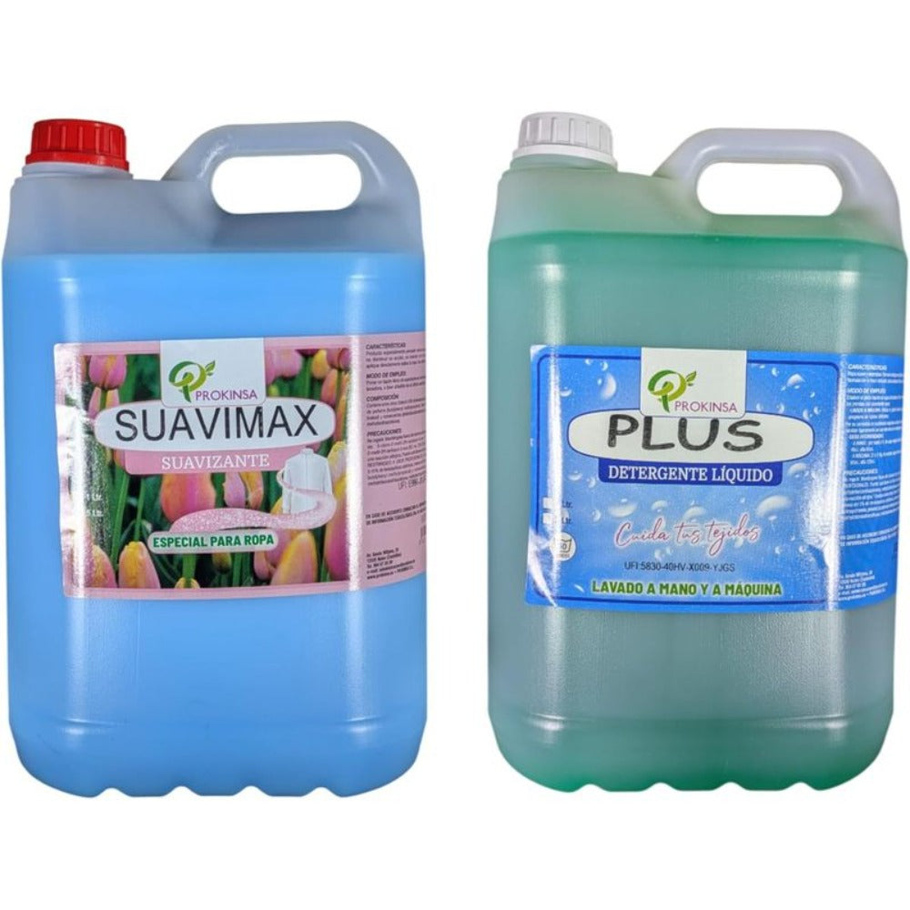 Pack Suavizante Concentrado Colonia 5L + Detergente Concentrado 5L + | Limpieza Profunda | Fragancia Duradera | Protege Color de la Ropa | Suavidad y Frescor Duradero