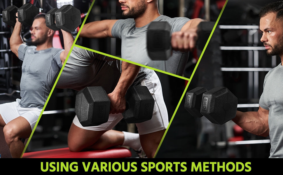 Juego de 2 Mancuernas Costoffs, Mancuernas de Hierro Fundido Hexagonales para Aeróbica, Gimnasia y Entrenamiento de Fitness