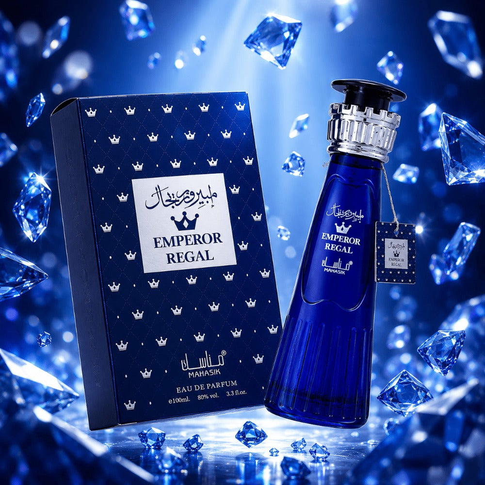 Perfume Árabe Emperor Regal 100ml Eau de Parfum para Hombre | Fragancia Premium de Larga Duración con Notas Frutales, Amaderadas y Almizcladas | Aroma Elegante, Sofisticado y Exclusivo