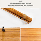 NQT Persiana Estor Enrollable de Bambú Natural, Protección Solar y Privacidad para Ventana