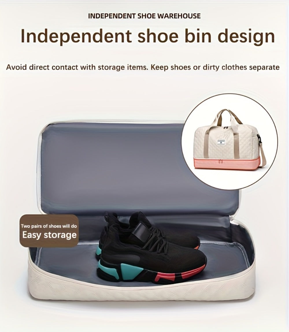 Bolso de Fitness Moda Exterior Corto Bolso de Viaje para Mujer Bolso de Equipaje Plegable de Ocio y Moda de Gran Capacidad para Viajes de Negocios Portátil