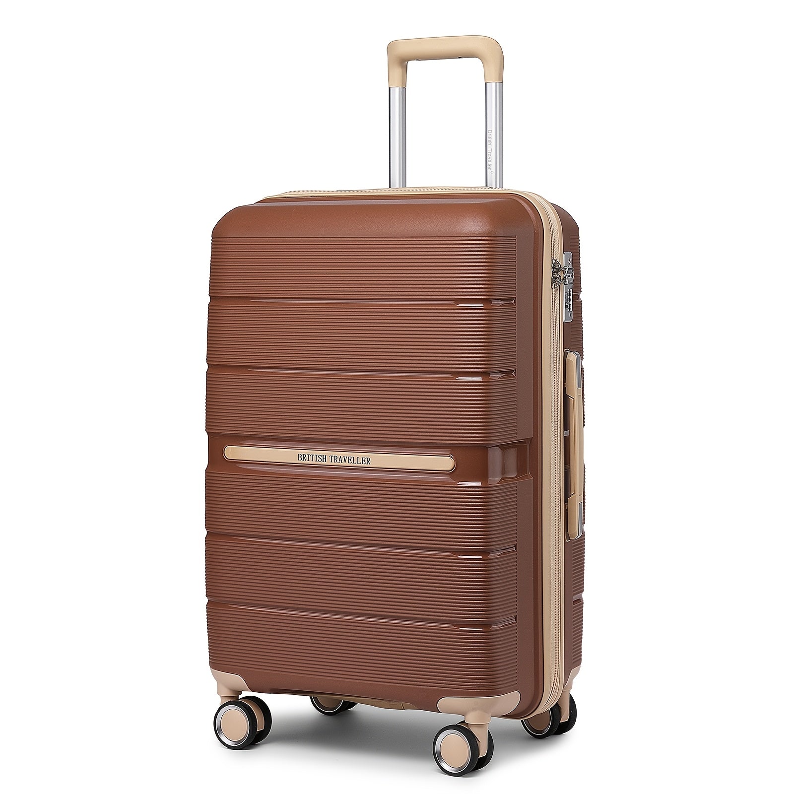 Maleta de Cabina Ligera de Polipropileno de 20/24/28 Pulgadas con Cerradura TSA, Ruedas Giratorias de 4 Ruedas, Adecuada para Viajes Aéreos y Equipaje de Avión