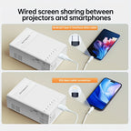 Proyector | Mini proyector portátil, proyector LCD con altavoces integrados y control remoto, compatible con iOS, Android, Windows, proyector de