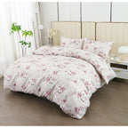Juego de cama 4 piezas con funda elástica, (Funda de Edredón + Funda Protectora de Colchón + 1/2 Fundas de Almohada), Juego de Funda de Edredón 3-4 Piezas Estilo Nórdico de Color Sólido/Estampado, Ajustable para Camas de 90/105/135/150/180 cm, Regalo Navi