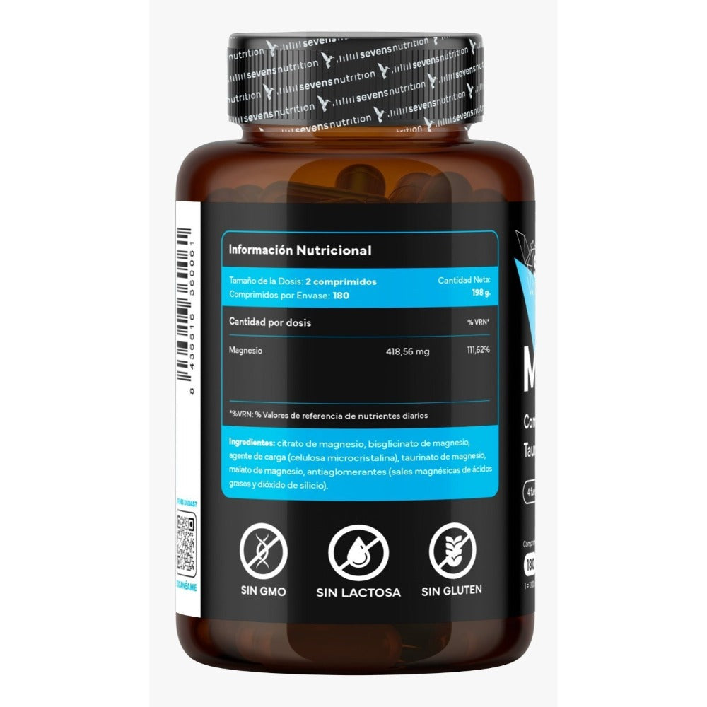 Pack 2x Magnesio Complex 4 en 1 - Con Citrato, Bisglicinato, Malato y Taurato – Sevens Nutrition