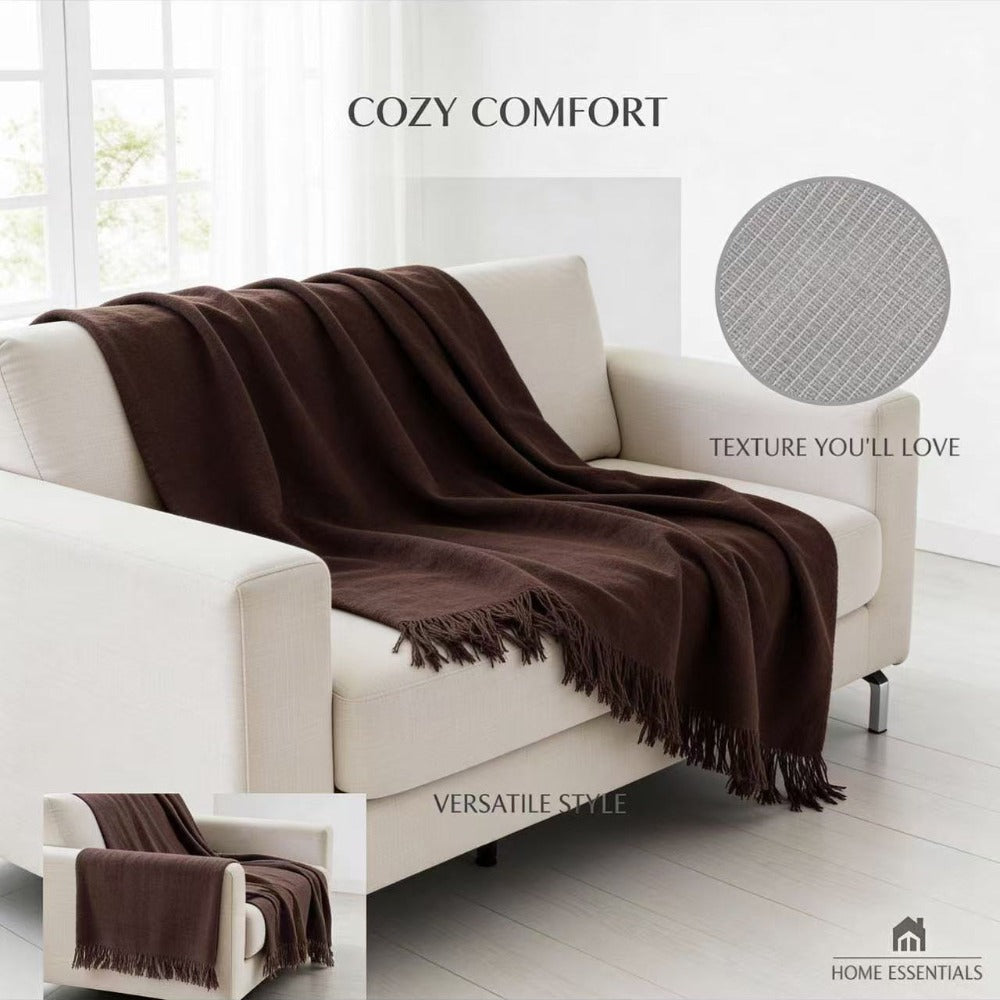 Colcha Multiusos de Algodón para Sofá y Cama, Manta Multiusos Four Seasons con Flecos, Cubresofá Elástico y Transpirable, Protector de Sofá Cubrecama Moderno