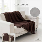 Colcha Multiusos de Algodón para Sofá y Cama, Manta Multiusos Four Seasons con Flecos, Cubresofá Elástico y Transpirable, Protector de Sofá Cubrecama Moderno