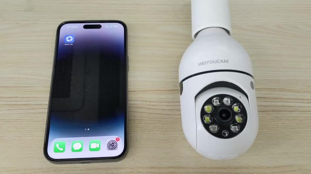 2pcs/4pcs Cámaras de Seguridad con Bombilla Controladas por la App Ease Life - Wifi Inalámbrico Interior Exterior (5Ghz), Vista de 360°, Casquillo E27, FHD 1080P, Visión Nocturna a Todo Color, Detección de Movimiento para la Seguridad del Hogar
