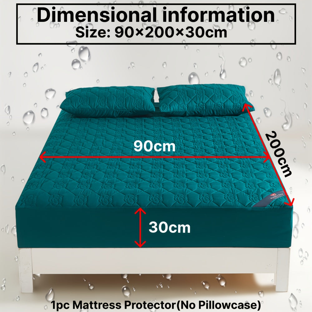 1 Protector de colchón impermeable cómodo, sábana ajustable impermeable suave y transpirable con tecnología Soundwave, funda de colchón de color sólido sin ruido, adecuada para apartamentos, dormitorios, hoteles, habitaciones de invitados y residencias de