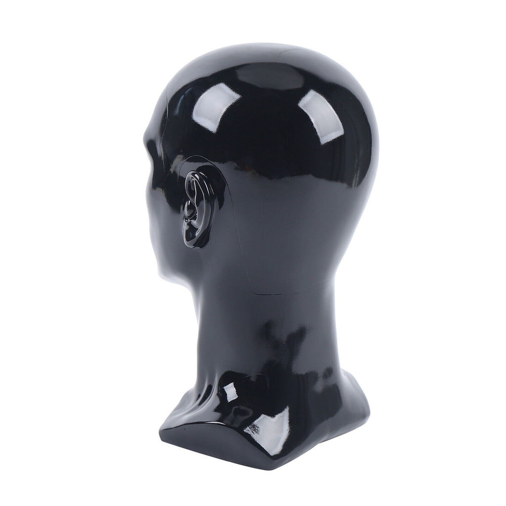 Cabeza de maniquí de PVC, maniquí de cabeza, maniquí de cabeza, exhibición de cabeza para pelucas, cascos, sombreros y joyas, negro, ventana de tienda, cabeza masculina, maniquí de cabeza, modelo masculino, cabeza de PVC de 50 cm, maniquí de cabeza para p