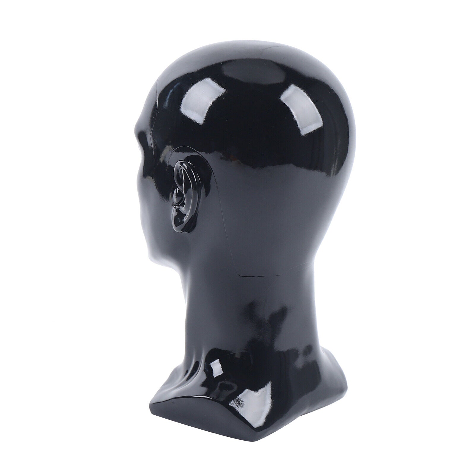 Cabeza de maniquí de PVC, maniquí de cabeza, maniquí de cabeza, exhibición de cabeza para pelucas, cascos, sombreros y joyas, negro, ventana de tienda, cabeza masculina, maniquí de cabeza, modelo masculino, cabeza de PVC de 50 cm, maniquí de cabeza para p