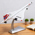 Adorno de avión modelo coleccionable, aeronave de simulación de grado de exhibición, avión de pasajeros supersónico Concorde de aleación a escala 1:68, modelo de avión de exhibición estática con detalles altamente restaurados, decoración de escritorio par