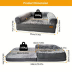 Cama Extra Grande para Perros Adecuada para Adultos | Cama Ortopédica para Siesta con Piel Sintética Lavable | Plegable y Portátil, Adecuada para Sala de Estar, Salón | Proporciona Espacio Amplio para Dormir para Adultos y Mascotas