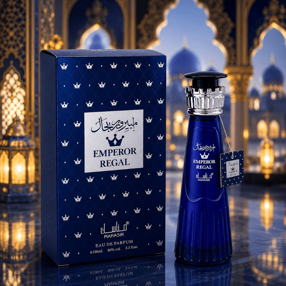 Perfume Árabe Emperor Regal 100ml Eau de Parfum para Hombre | Fragancia Premium de Larga Duración con Notas Frutales, Amaderadas y Almizcladas | Aroma Elegante, Sofisticado y Exclusivo