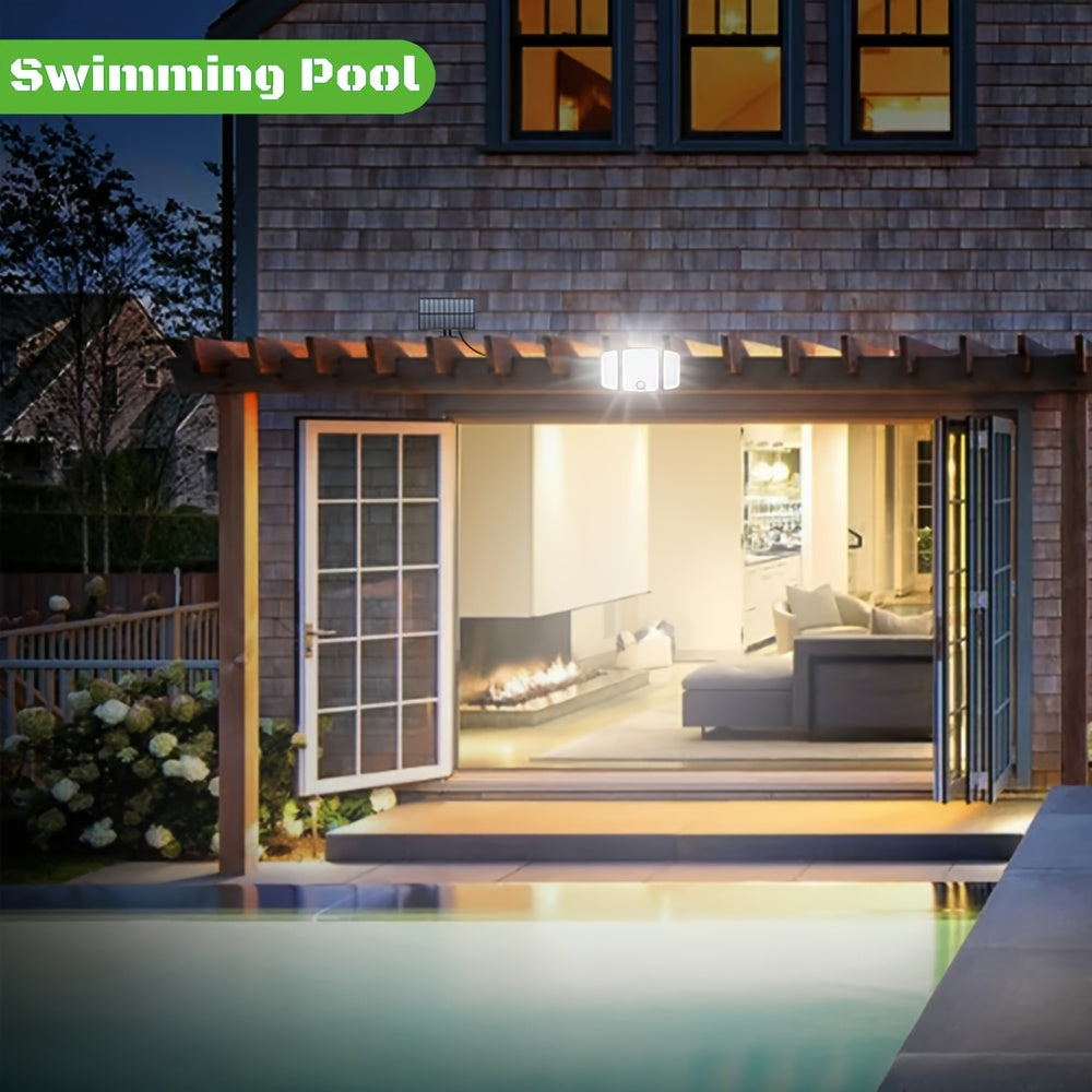 Luz solar LED con sensor de movimiento 4pcs | Para jardín, patio, garaje y seguridad exterior