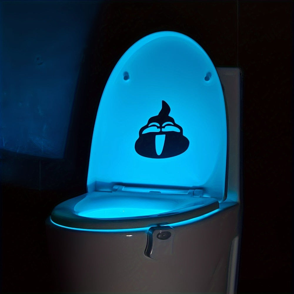 Juego de 2 luces modernas para inodoro con sensor infrarrojo, detección de movimiento y luz nocturna, aptas para baño, de pared/apagado, 16 opciones de color, funcionamiento sin enchufe para taza de inodoro, de plástico