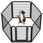 Corral para cachorros Costoffs de 65 cm de ancho x 80 cm de alto con paneles de malla, recinto plegable para perros con puerta y estacas de sujeción para uso en interiores y exteriores