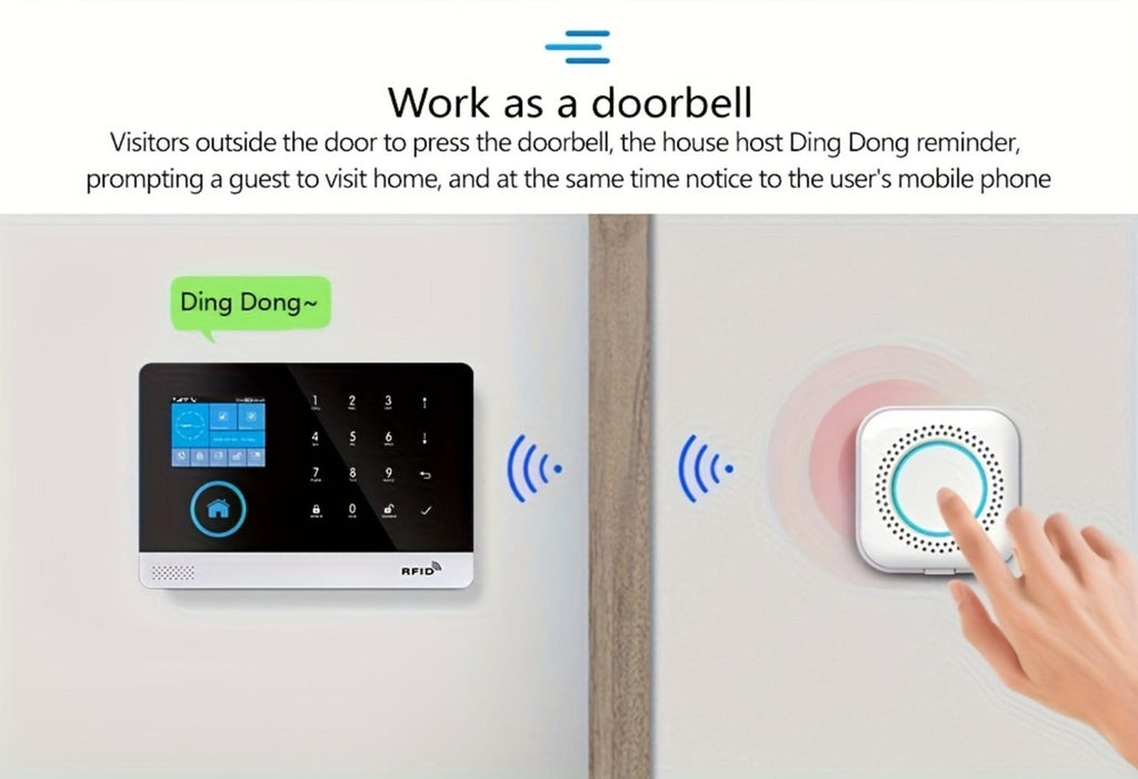 Sistema de alarma PGST para seguridad del hogar, kit de alarma DIY WiFi+GSM 2G con alerta por aplicación de teléfono, sensor de puerta/ventana, control remoto, compatible con Alexa y Google para casa, apartamento