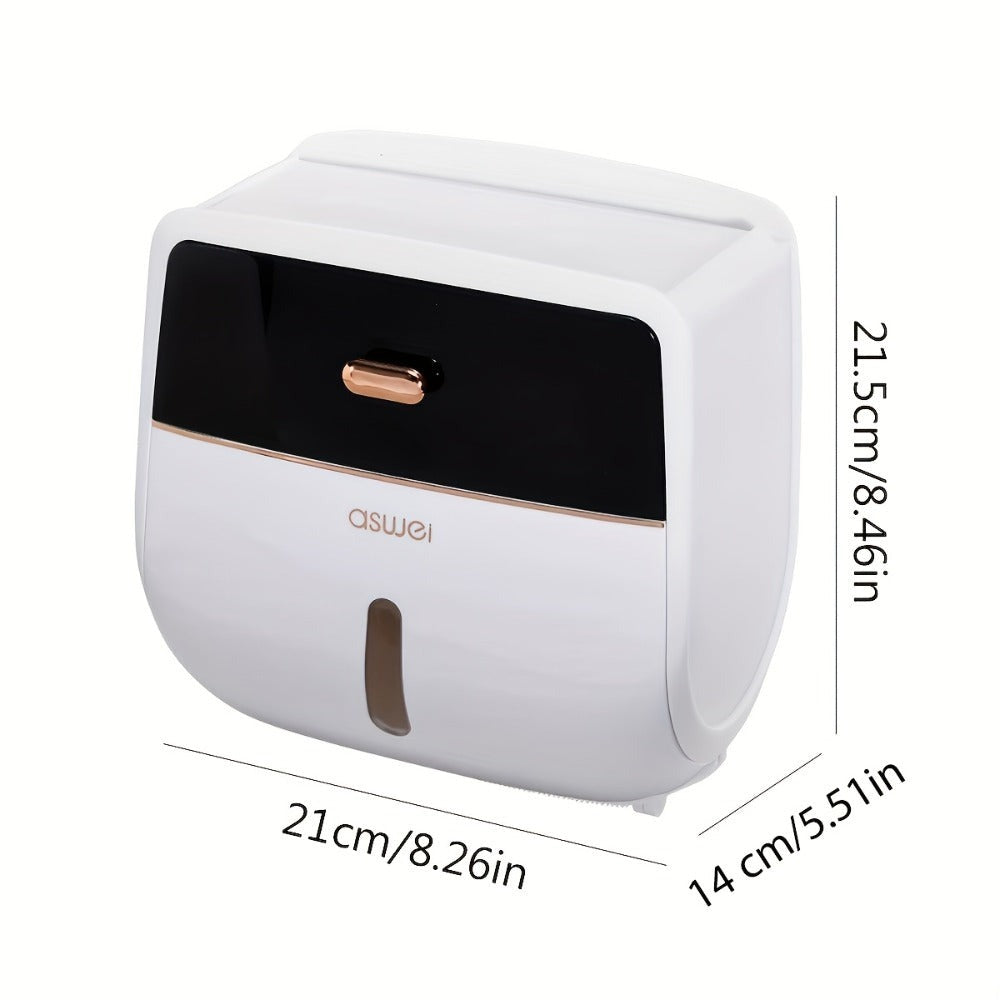 Caja de Papel Higiénico para Baño, Portarrollos de Doble Capa, Contenedor de Papel Montado en la Pared, Estante para Papel Higiénico, Accesorio para Baño