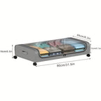 Caja de Almacenamiento Bajo la Cama con Ruedas 1/2 - Organizador Antipolvo de Gran Capacidad para Ropa de Cama, Ropa y Artículos Varios, Diseño Extraíble con Ruedas para Fácil Acceso, con Asas, Plegable, Solución de Almacenamiento Bajo la Cama