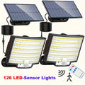 Luz solar exterior con sensor de movimiento 2 piezas | Jardín, entrada y seguridad exterior