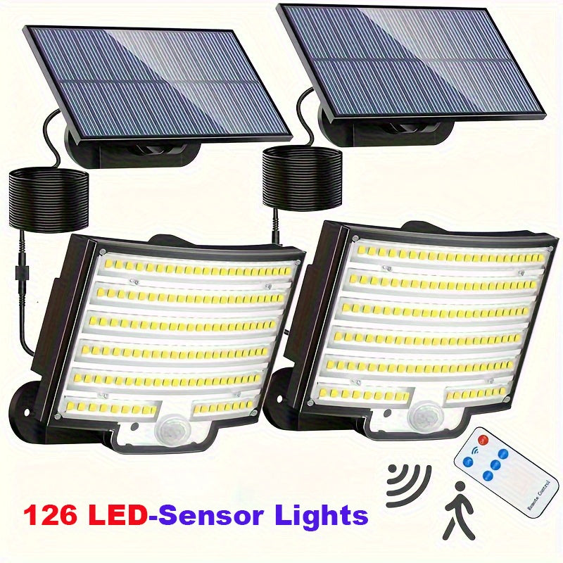 Luz solar exterior con sensor de movimiento 2 piezas | Jardín, entrada y seguridad exterior