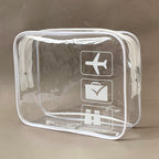 Neceser Transparente Aprobado por la TSA, Tamaño Cuarto para Equipaje de Mano en Aeropuertos, Diseño Transparente para Fácil Visualización, Ideal para Artículos de Cuidado de la Piel y Maquillaje, Equipaje de Mano para Aeropuerto | Aspecto Elegante | Adic