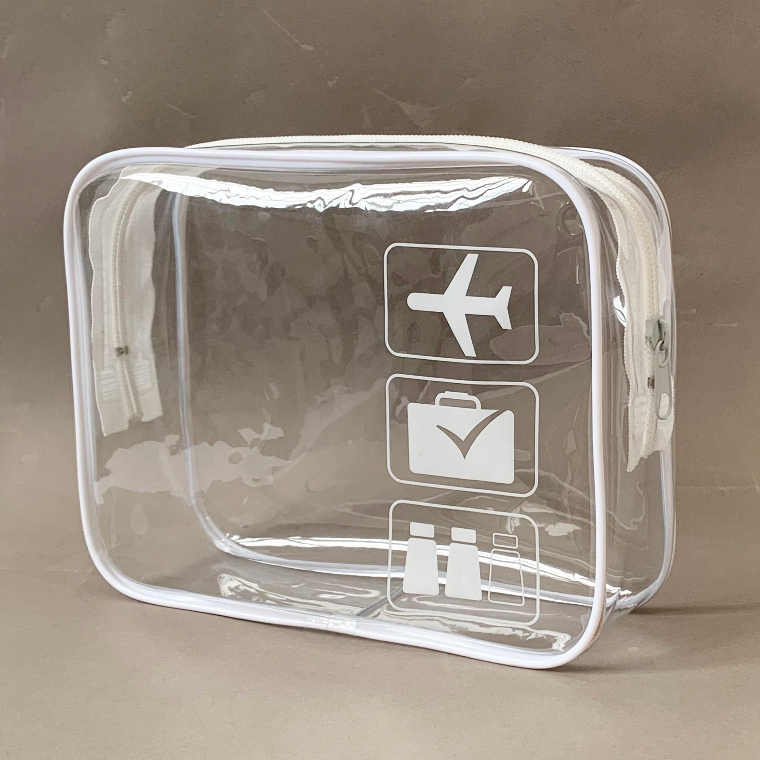 Neceser Transparente Aprobado por la TSA, Tamaño Cuarto para Equipaje de Mano en Aeropuertos, Diseño Transparente para Fácil Visualización, Ideal para Artículos de Cuidado de la Piel y Maquillaje, Equipaje de Mano para Aeropuerto | Aspecto Elegante | Adic
