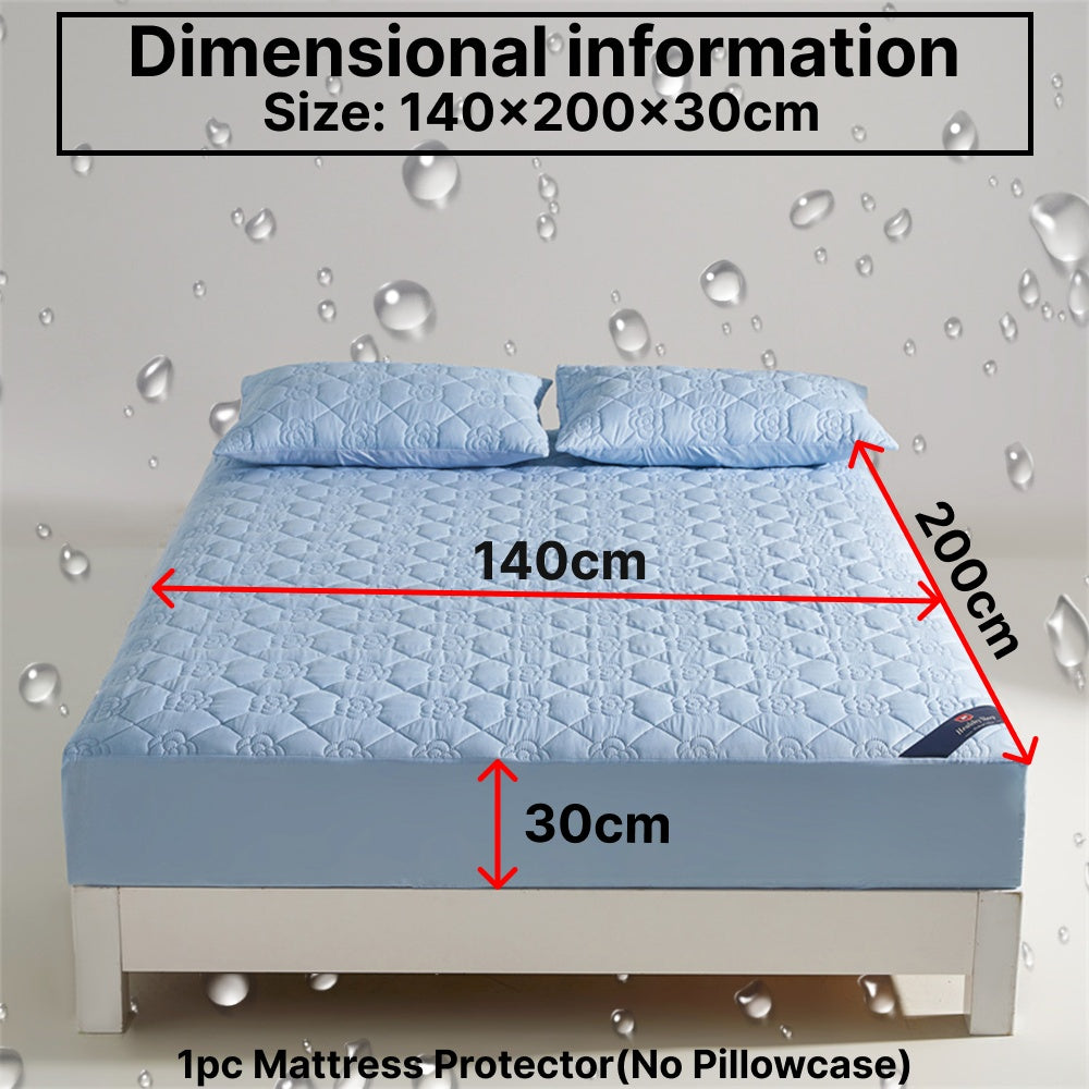 1 Protector de colchón impermeable cómodo, sábana ajustable impermeable suave y transpirable con tecnología Soundwave, funda de colchón de color sólido sin ruido, adecuada para apartamentos, dormitorios, hoteles, habitaciones de invitados y residencias de