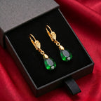 Arete de Cristal Sintético Verde Elegante en Plata 925 para Mujeres, Regalo Perfecto para San Valentín, Navidad y Uso Diario, Incluye Caja de Regalo Hermosa