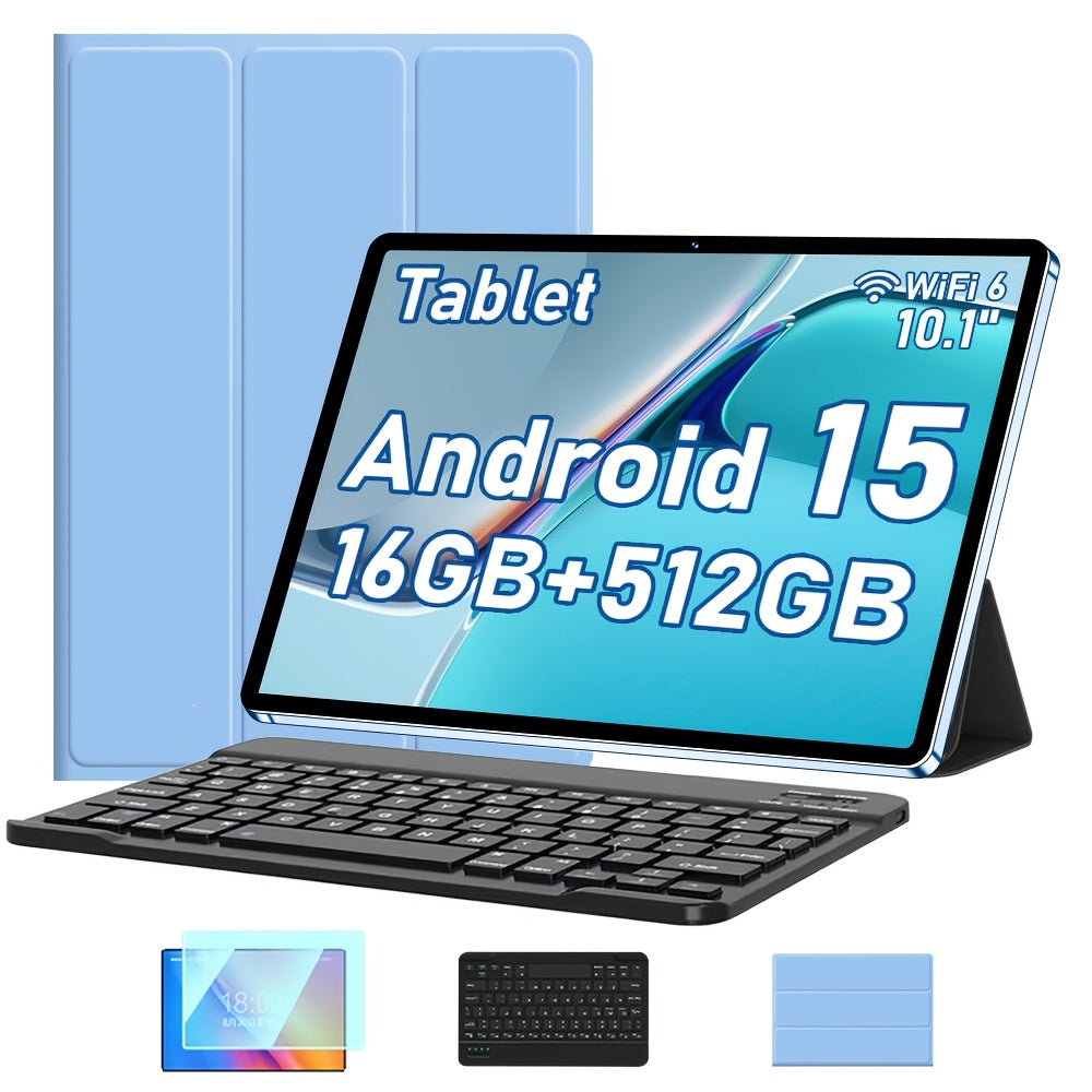 Tablet | Tableta UXD A5 Android 15, equipada con accesorios relacionados, 16 GB de RAM (8 GB + 8 GB ampliable), 512 GB de ROM ampliable hasta 1
