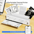 Impresora Térmica Inalámbrica A10A, Batería de 1800Mah, Impresora Móvil Compacta para Viajes, Oficina, Hogar, Incluye 10 Hojas de Papel Térmico. Compatible con Smartphones y Computadoras