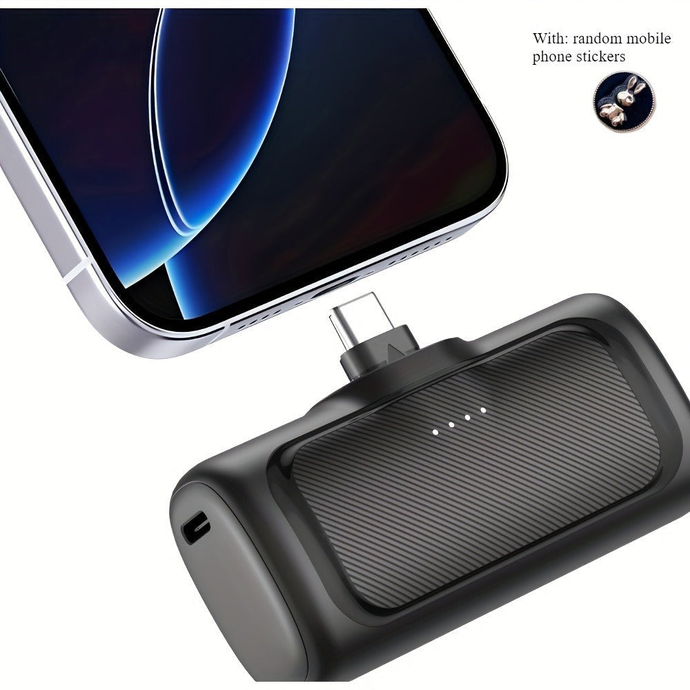 Cargador rápido de 22.5W, mini cargador portátil de 5000mAh, banco de energía USB-C, USB tipo C, fuente de alimentación de doble modo, batería recargable de polímero de litio, apto para la serie iPhone 16/15 y dispositivos Android, carga de emergencia, ba