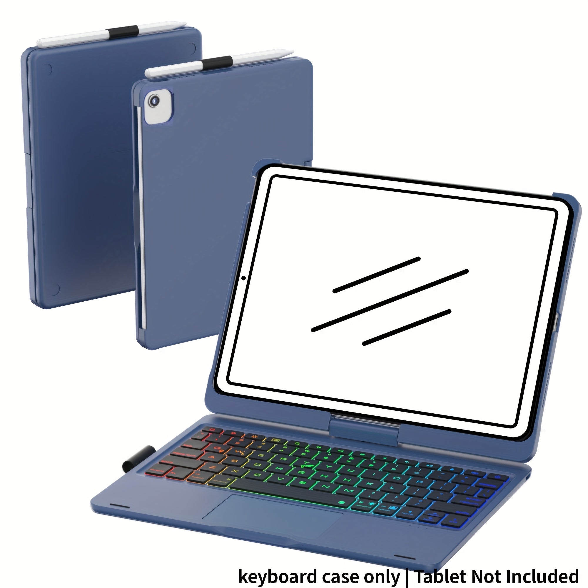 Funda con teclado giratorio para iPad para escritura, estudio y trabajo móvil