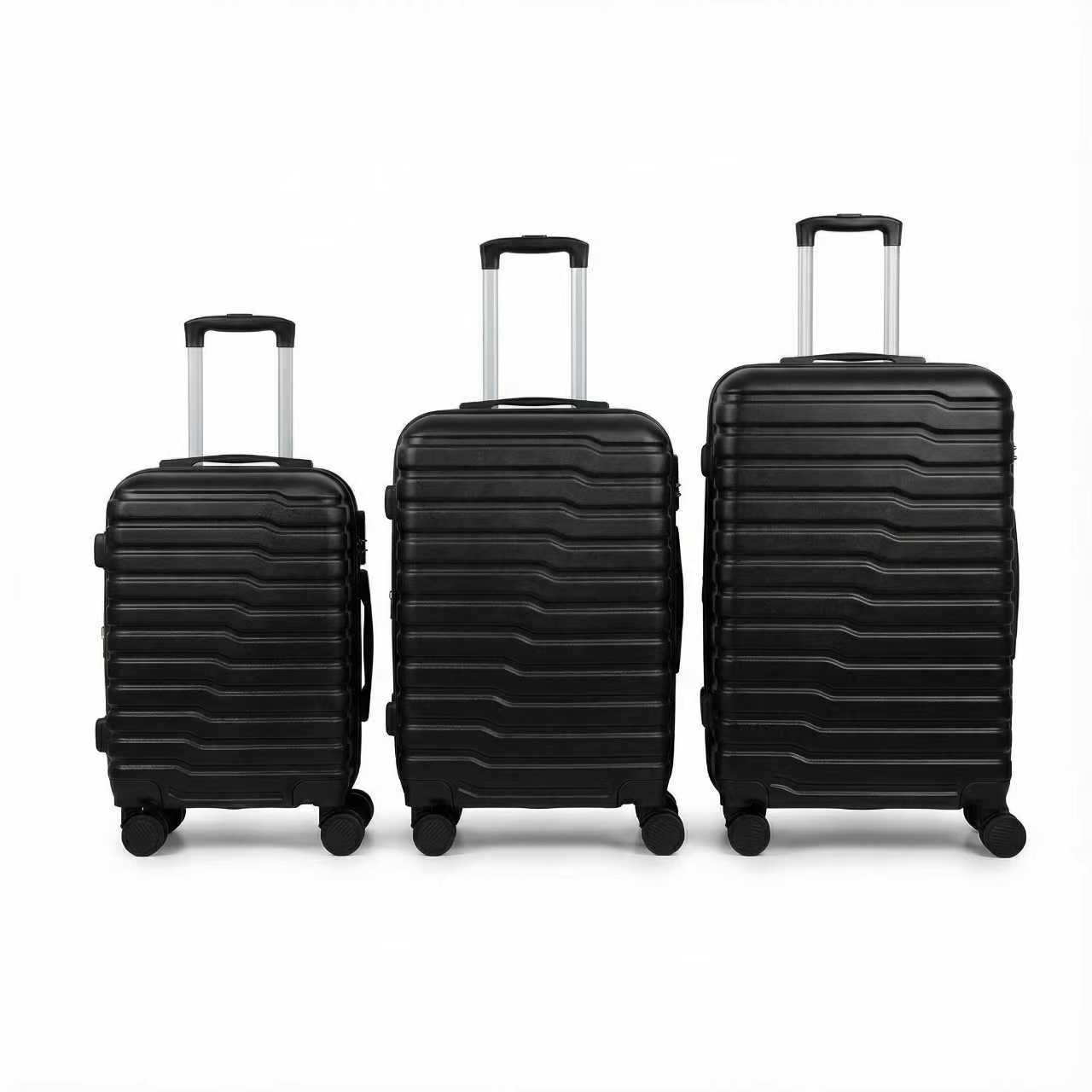 Juego de 3 Maletas Tamaños 18" (51X33X20cm), 22" (61x41x25cm), 26" (71x46x31cm) Medidas con ruedas incluidas, con Cerradura Numérica Maleta Cabina Trolley con Carcasa ABS Ligera, Asa Telescópica de Aluminio y 4 Ruedas Giratorias 360°