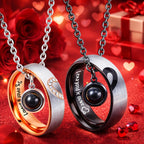 Collares a juego para parejas, collar con colgante para mujeres y hombres, anillos de compromiso a juego, juego de colgantes 316L 316L 316L 316L de acero inoxidable, collar para parejas para él y ella, regalo de joyería para el aniversario, San Valentín