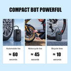 Inflador de neumáticos portátil inalámbrico de 120 vatios con pantalla digital para coche, compresor de aire para motocicleta, inflador de neumáticos inalámbrico portátil para coche con luz LED y adaptador de boquilla