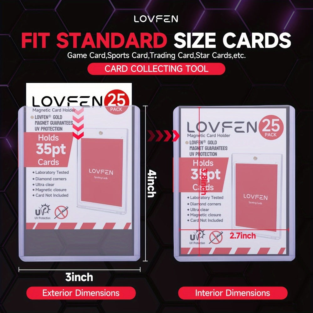 LOVFEN - 500 Unidades de Sobres de 35pt para Tarjetas - Transparentes, Duraderos de PVC de 35pt, Protectores y Libres de Ácido, 5 Paquetes de 100 - Ideales para Almacenar y Exhibir, Regalos de Halloween y Navidad
