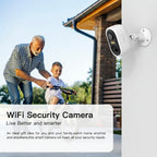 2 piezas Cámara de seguridad exterior LaxiHub, resolución 1296P, cámara CCTV con batería de 5200mAh para seguridad del hogar, almacenamiento en la nube/SD (hasta 256G), detección de movimiento con IA, foco, visión nocturna en color, audio bidireccional, d