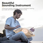 Tambor de Lengüeta de Acero de 22 Pulgadas con 10 Notas Afinadas 440Hz, Estilo Hand-Pan, para Relajación, Meditación, Práctica de Música Yoga, Incluye Baquetas y Bolsa de Transporte