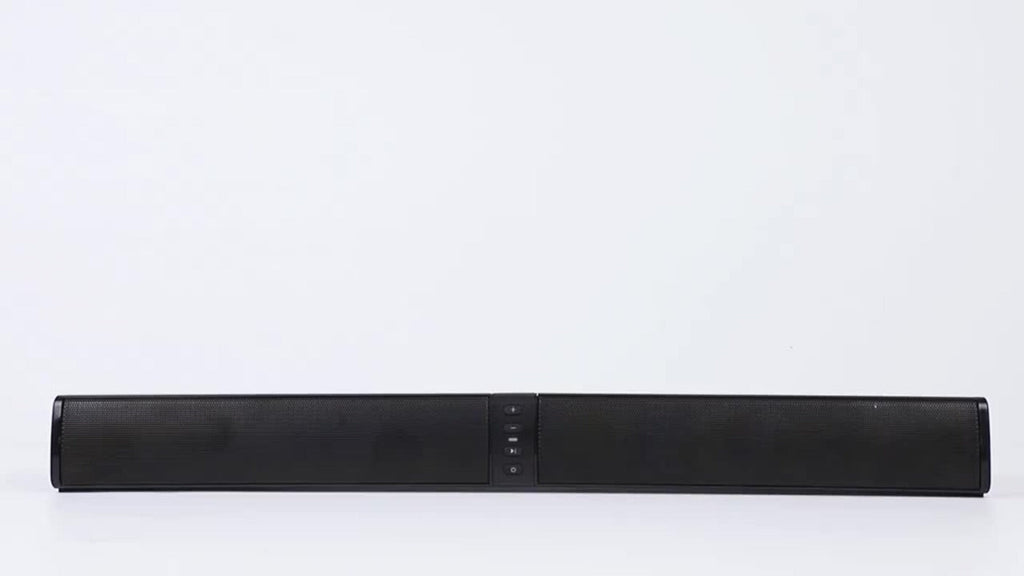 Barra de Sonido Estéreo para Smart TVs, Subwoofer sin varillas 2 en 1, Sistemas de Cine en Casa, Mejora de Graves, Conectividad Inalámbrica, TF, AUX, FM, RCA, TWS, Batería Recargable Integrada de 2000mAh, Compatible con Reproductor de DVD, TV, Computadora
