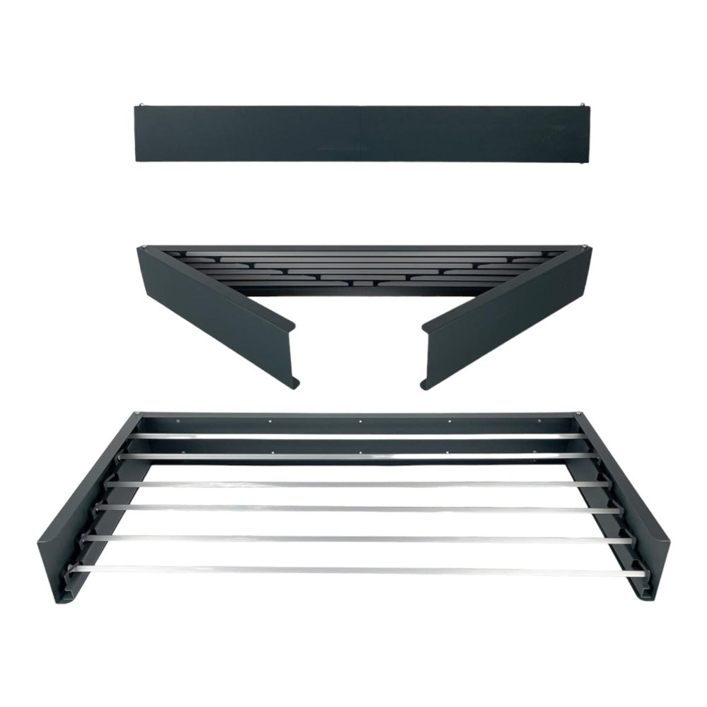 Mikomika Tendedero Plegable Montar en Paredes - Retrctil - Tendedero Plegable de 80cm para Interiores o Exteriores -y Compacto Que Ahorra de Espacio, Capacidad para 30Kilos, Cuenta con 6 barras de 80cm aluminio de alta resistencia (T001 1999)
