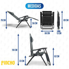 Tumbona Jardin Exterior Plegable Gravedad Cero - Pack 2 Sillas Reclinables o Hamacas para Playa, Terraza y Camping con Portavasos, Ligeras y Cómodas