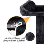 Costoffs Poste para Rascar de Gatos de 138 cm, Árbol Resistente con Pelota de Juego y Cueva para Gatos, Torre de Rascado y Escalada para Gatos, Casa para Gatos