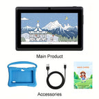 Tabletas Android | Tableta ITMEIPC Android 14 de 7 pulgadas con funda protectora, cubierta a prueba de golpes - Azul/Rosa 4GB (2GB + 2GB