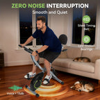 Bicicleta de Ejercicio Plegable, Bicicleta de Ejercicio para Casa con App, Altura Ajustable en 8 Posiciones, Resistencia Incluida, Bicicleta de Ejercicio Plegable con LCD y APP, Resistencia Magnética Silenciosa, Monitor de Frecuencia Cardíaca, Bicicleta d